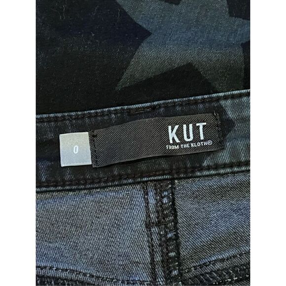 KUT From The Kloth Mia Toothpick Skinny Jeans With Stars Size 0 - Picture 4 of 4